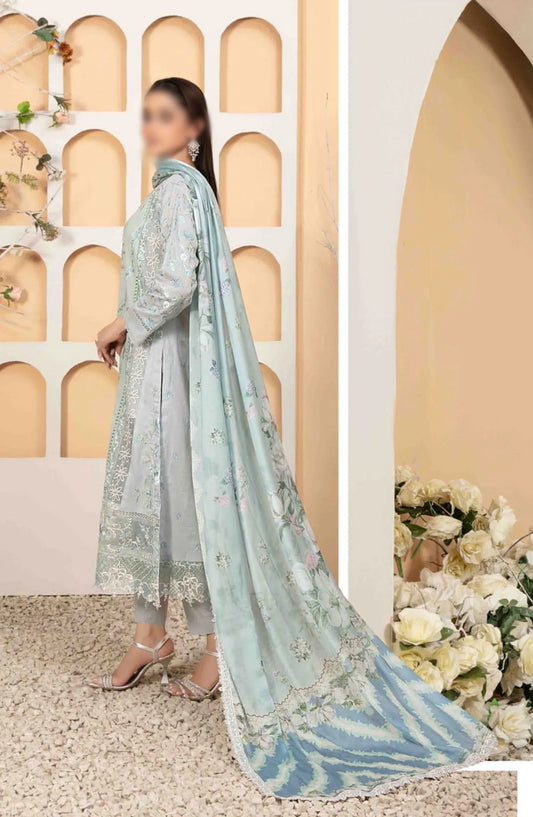 OLENA Fancy Heavy Embroidered Lawn Collection 2024 - D 3090