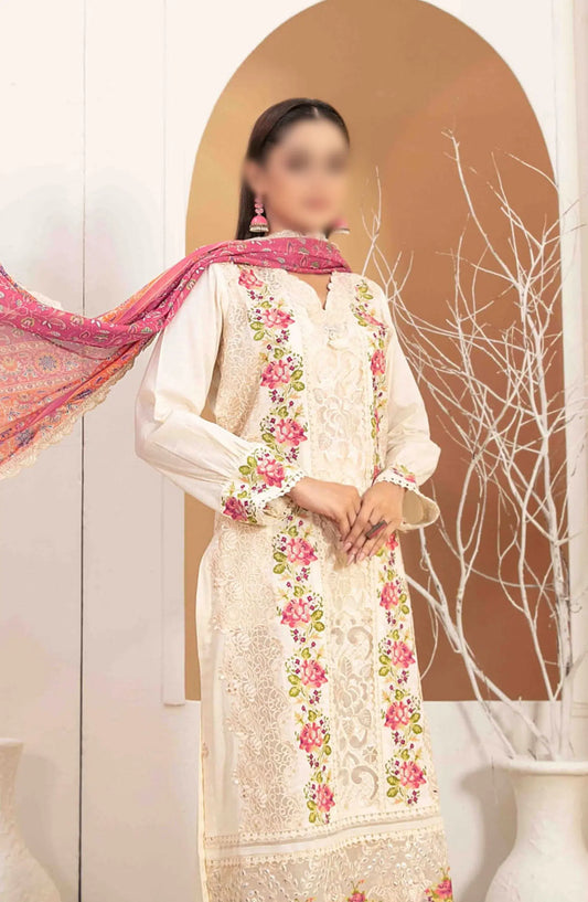 OLENA Fancy Heavy Embroidered Lawn Collection 2024 - D 3091