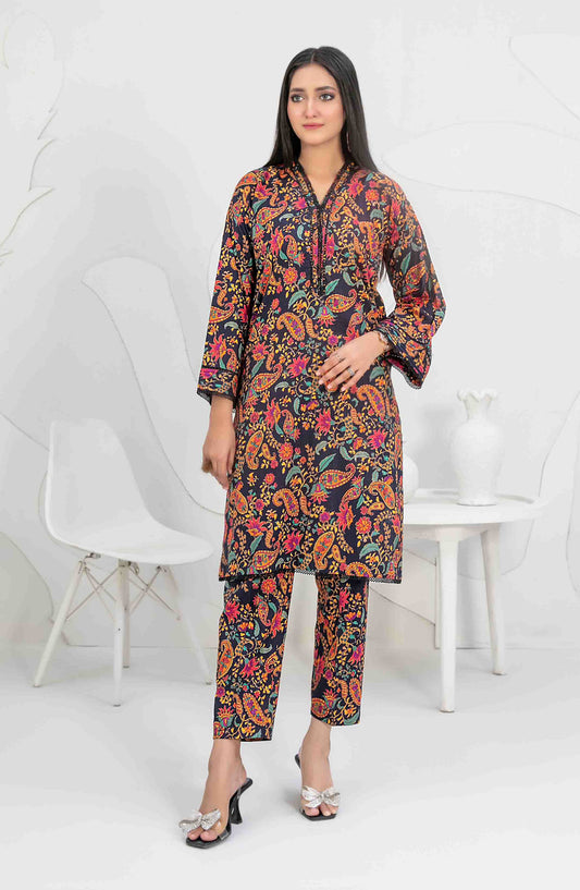 Aliyna by Tawakkal Fabrics Printed Cotton Stitched 2 Piece Suit - D-3340 - TF25ASL - Multi - Summer Collection
