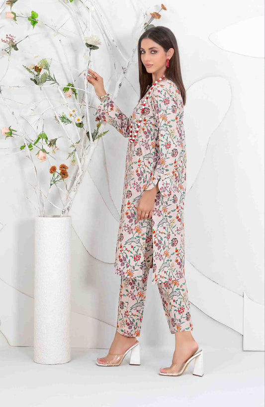 Aliyna by Tawakkal Fabrics Printed Cotton Stitched 2 Piece Suit - D-3343 - TF25ASL - Off White - Summer Collection