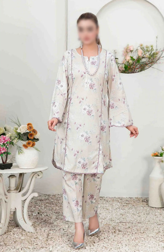 NADA Stitched Digital Printed Lawn 2-piece Collection 2024 - D-3377