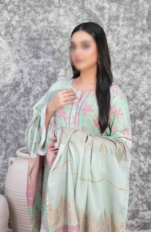 SERAPHINA Digital Printed Lawn - Fancy Banarsi Dupatta Collection 2024 - D 3491