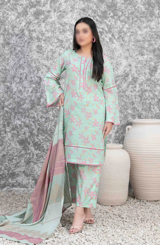 SERAPHINA Digital Printed Lawn - Fancy Banarsi Dupatta Collection 2024 - D 3491