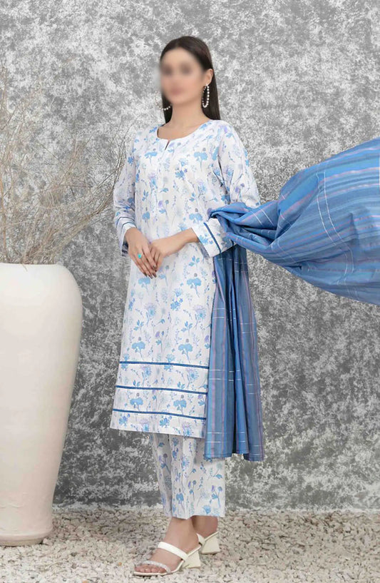 SERAPHINA Digital Printed Lawn - Fancy Banarsi Dupatta Collection 2024 - D 3492