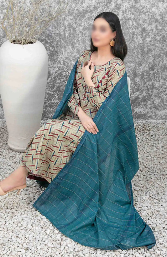 SERAPHINA Digital Printed Lawn - Fancy Banarsi Dupatta Collection 2024 - D 3493