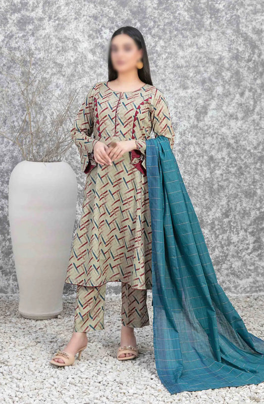 SERAPHINA Digital Printed Lawn - Fancy Banarsi Dupatta Collection 2024 - D 3493