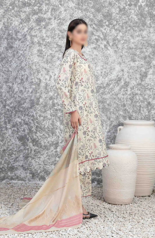 SERAPHINA Digital Printed Lawn - Fancy Banarsi Dupatta Collection 2024 - D 3494