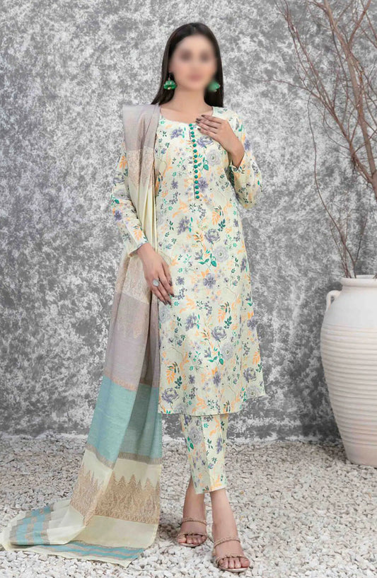 SERAPHINA Digital Printed Lawn - Fancy Banarsi Dupatta Collection 2024 - D 3496