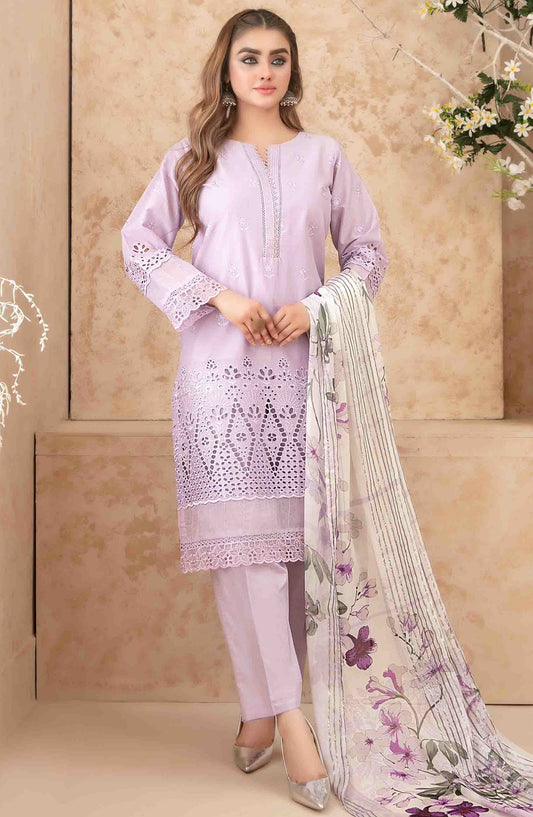 Neli by Tawakkal Fabric Embroidered Lawn Stitched 3 Piece Suit - D-3517 - TF25NSLV1 - Purple - Summer Collection