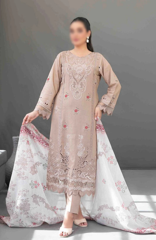Aezal Fancy Embroidered Slub Viscose Collection 2024 - D 3617