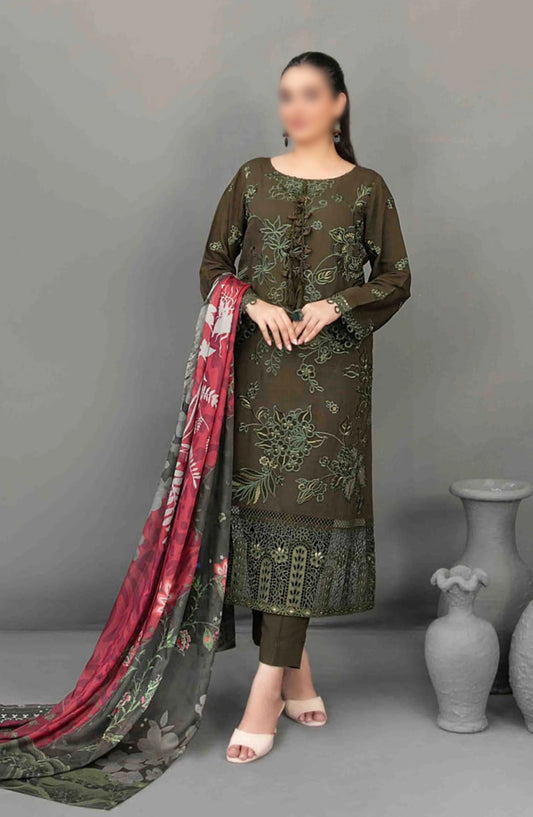 Aezal Fancy Embroidered Slub Viscose Collection 2024 - D 3620