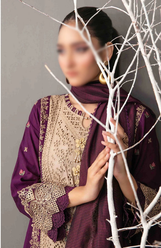 Aezal Fancy Embroidered Slub Viscose Collection 2024 - D 3624