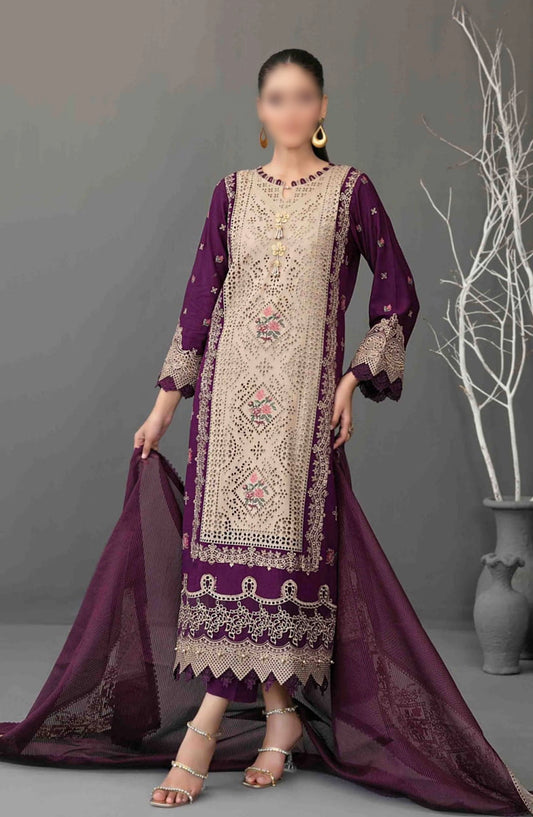 Aezal Fancy Embroidered Slub Viscose Collection 2024 - D 3624