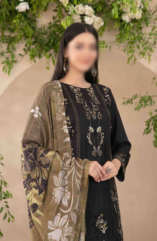 Dorsa - Embroidered Slub Viscose Collection - D 3721