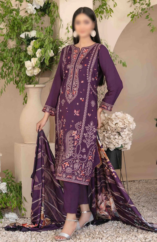 Dorsa - Embroidered Slub Viscose Collection - D 3723