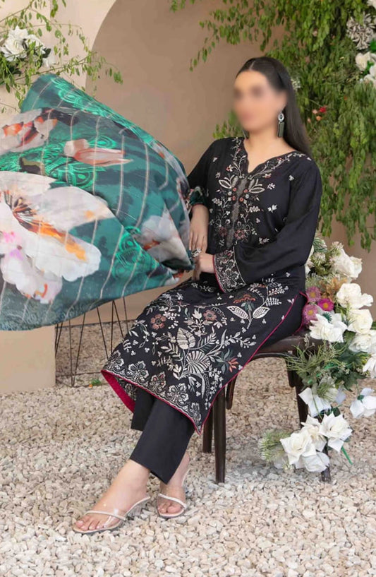 Dorsa - Embroidered Slub Viscose Collection - D 3724