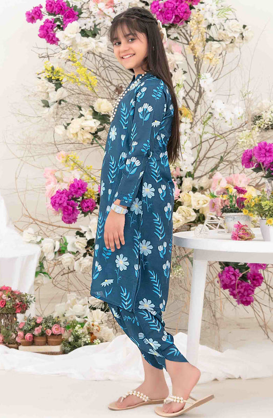 Nanhi Saheli by Tawakkal Fabrics Printed Stitched 2 Piece Suit - D-3812 - TF25NSV1 - Blue - Girls Collection