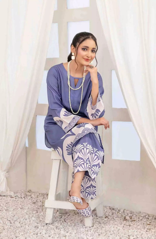 Muberra - Stitched Digital Printed Pashmina Twill with Khussa Collection 2024 - TF-D-3823