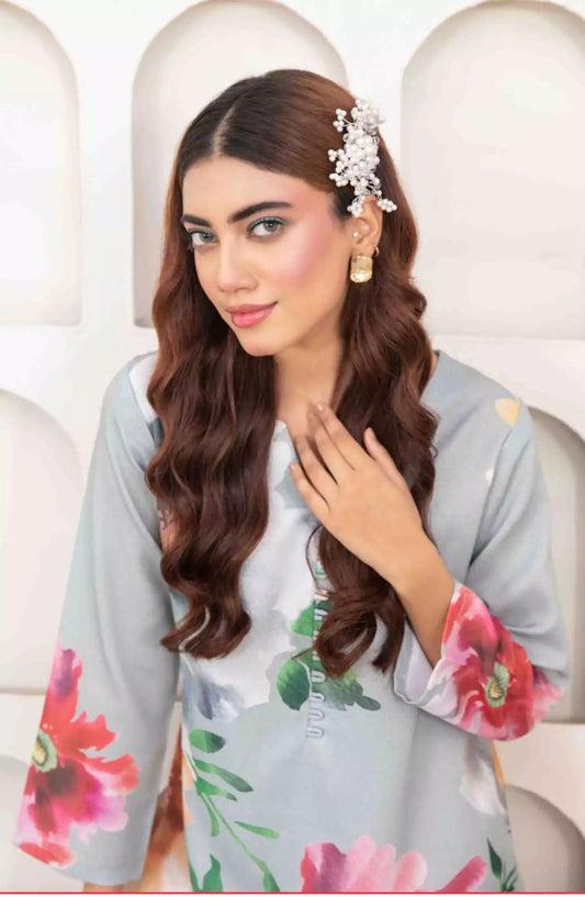 Muberra - Stitched Digital Printed Pashmina Twill with Khussa Collection 2024 - TF-D-3826