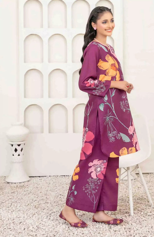 Muberra - Stitched Digital Printed Pashmina Twill with Khussa Collection 2024 - TF-D-3828