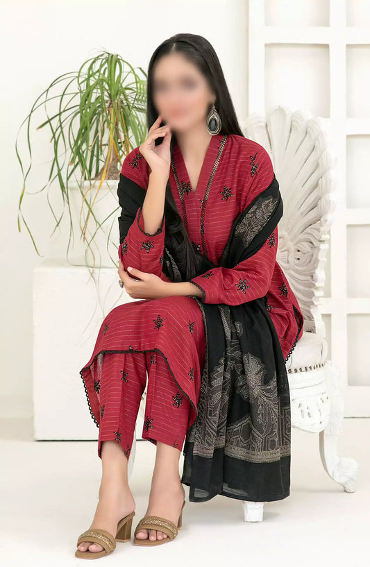 MEGARA - Fancy Stitched Embroidered Zari Khaddar Collection 2024 - D-3859