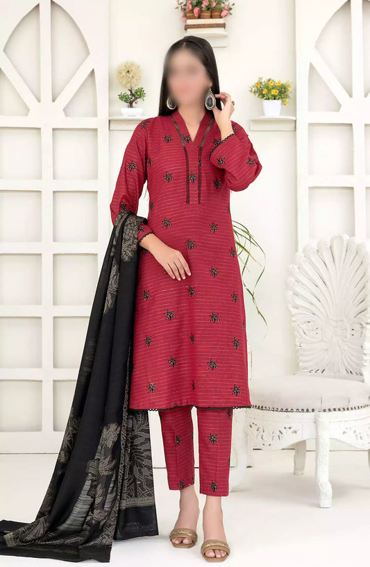 MEGARA - Fancy Stitched Embroidered Zari Khaddar Collection 2024 - D-3859