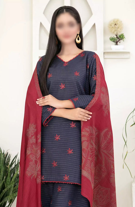 MEGARA - Fancy Stitched Embroidered Zari Khaddar Collection 2024 - D-3861