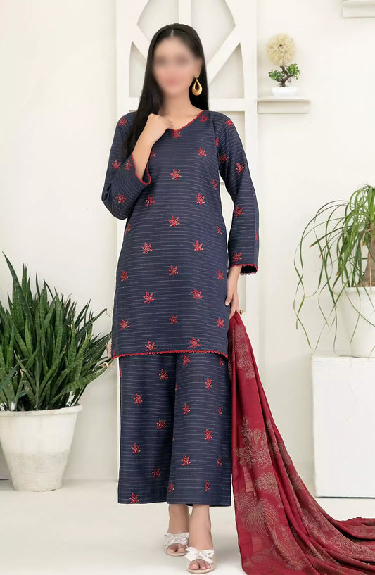 MEGARA - Fancy Stitched Embroidered Zari Khaddar Collection 2024 - D-3861