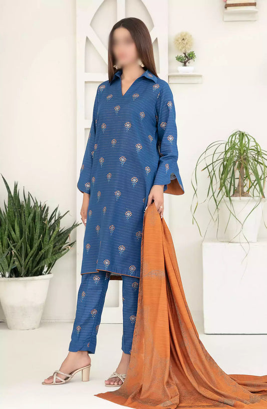 MEGARA - Fancy Stitched Embroidered Zari Khaddar Collection 2024 - D-3866