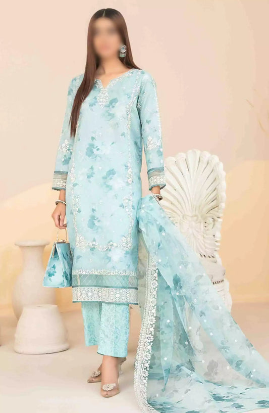 Nurcan - Fancy Embroidered Organza with HandBag Collection 2024 - D-3923