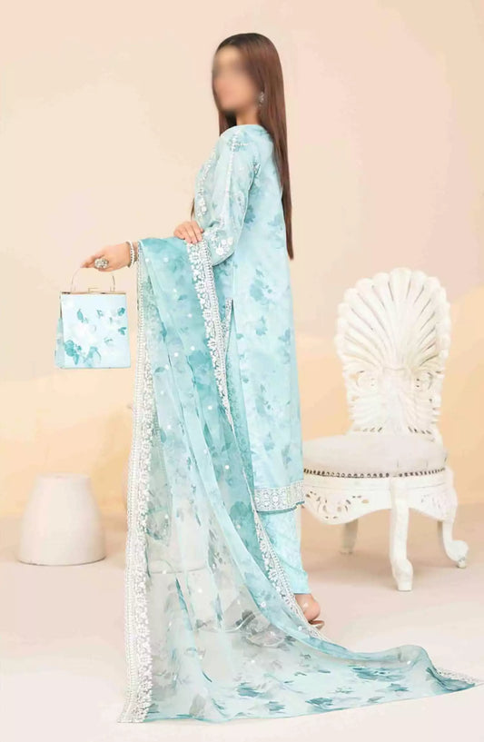 Nurcan - Fancy Embroidered Organza with HandBag Collection 2024 - D-3923