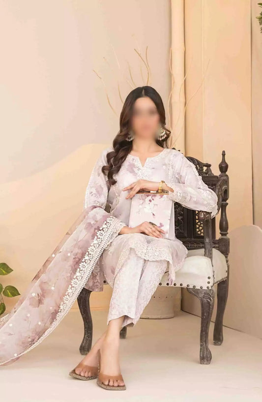 Nurcan - Fancy Embroidered Organza with HandBag Collection 2024 - D-3924