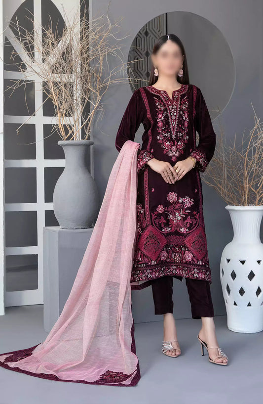 Makhmal-e-Kahani -Fancy Heavy Embroidered Velvet Collection 2024 - D-3975