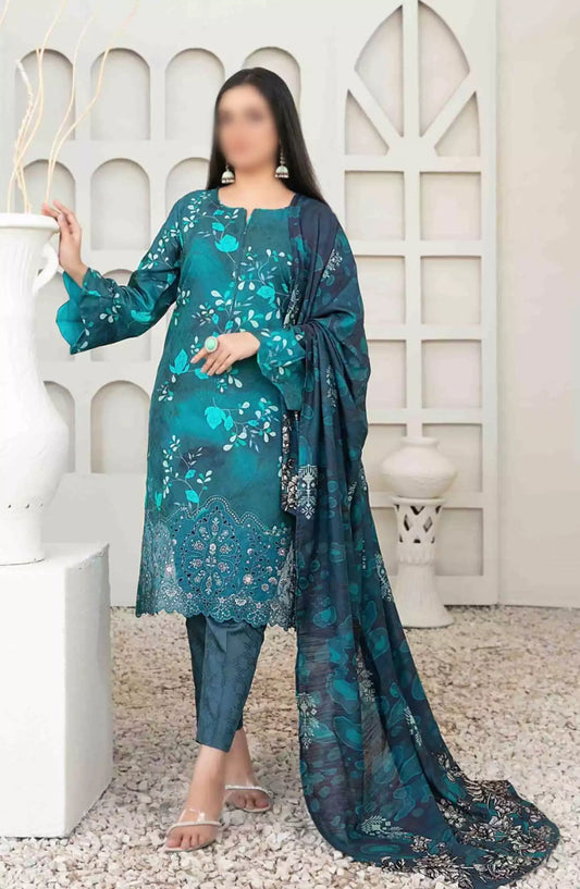 Harika - Embroidered Digital Viscose Jacquard Collection - D 4049
