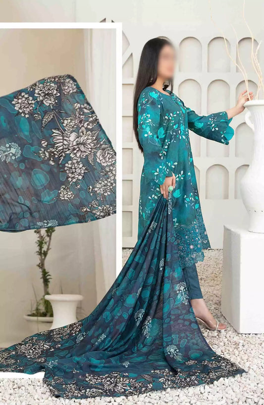 Harika - Embroidered Digital Viscose Jacquard Collection - D 4049