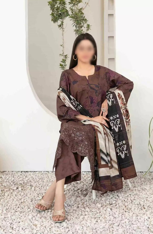 Harika - Embroidered Digital Viscose Jacquard Collection - D 4050