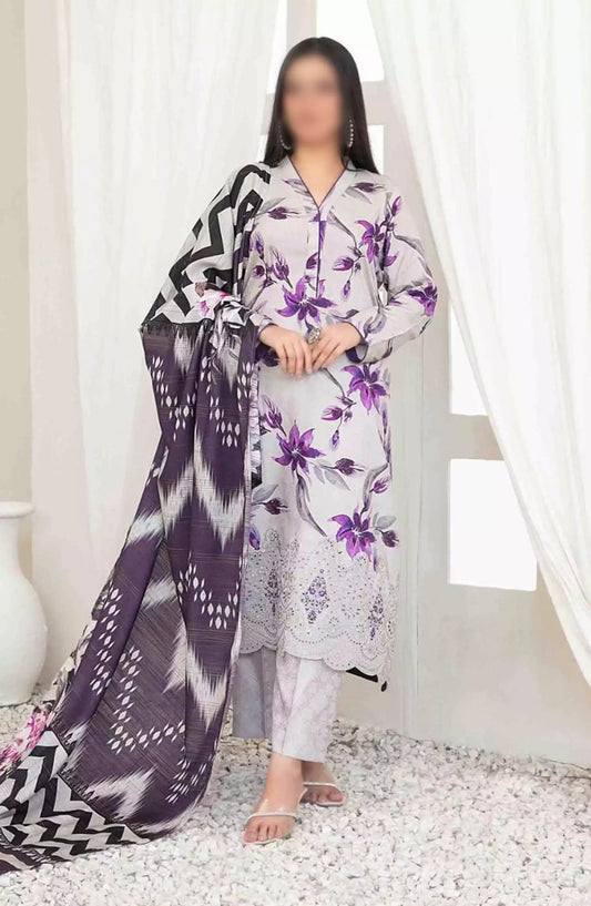 Harika - Embroidered Digital Viscose Jacquard Collection - D 4055
