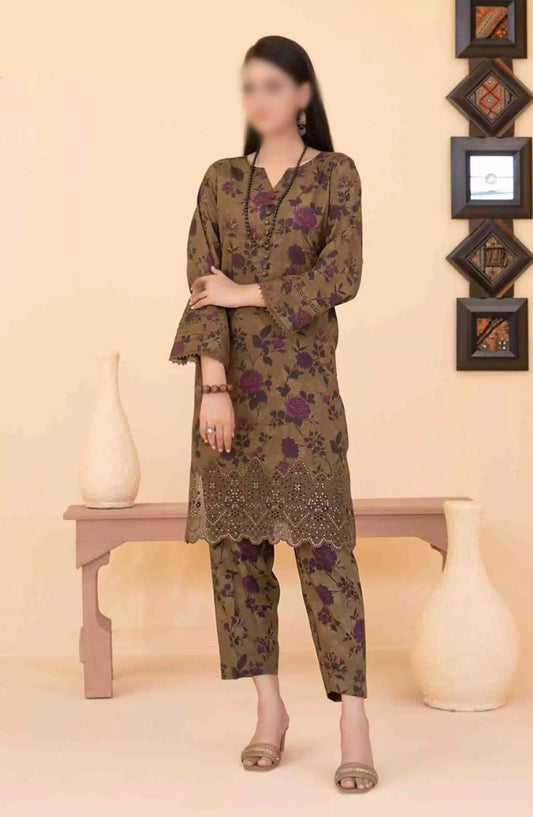 Gulseren - Stitched Embroidered Digital Printed 2pcs Collection - D-4080
