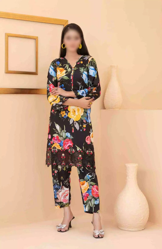 Gulseren - Stitched Embroidered Digital Printed 2pcs Collection - D-4082