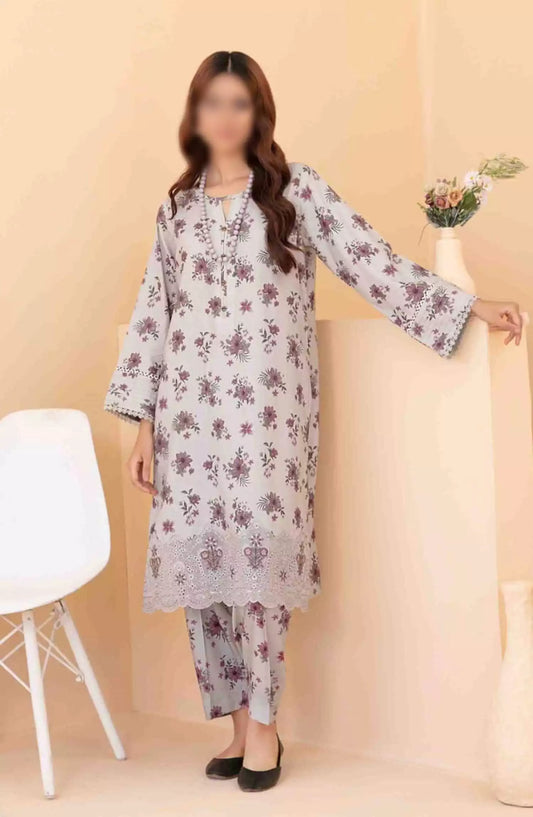 Gulseren - Stitched Embroidered Digital Printed 2pcs Collection - D-4083