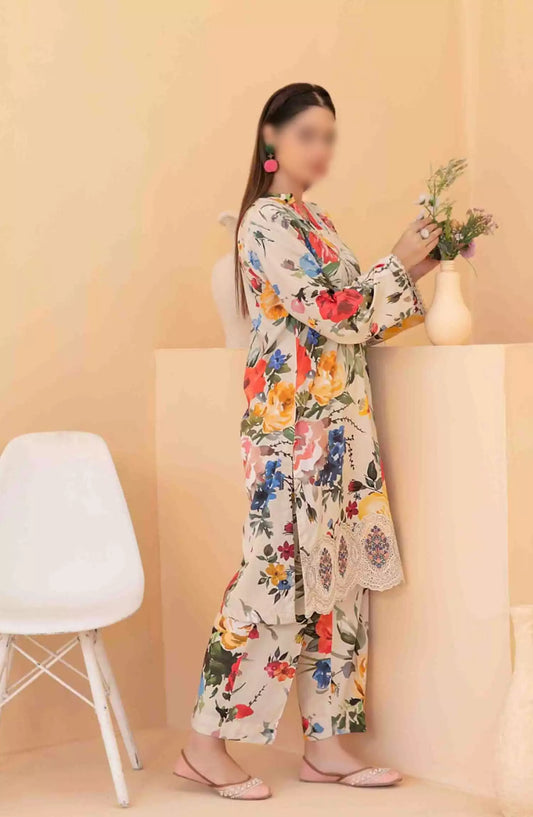 Gulseren - Stitched Embroidered Digital Printed 2pcs Collection - D-4084