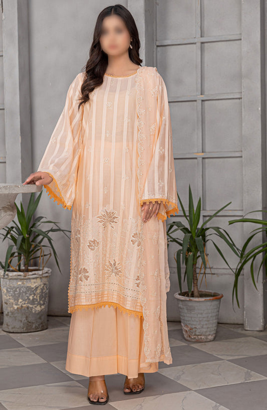 Areej by Al Karim Embroidered Lawn Unstitched 3 Piece Suit - D-4 - ALK25ARF - Peach - Summer Collection