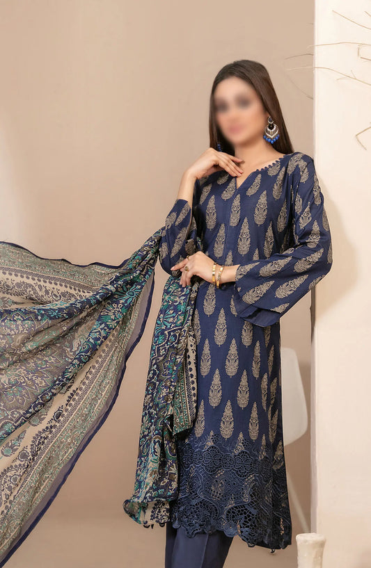 Banah - Embroidered Printed Lawn Collection By Tawakkal Fabrics - D 9116