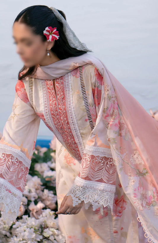 Sardinia Cocktail Unstitched Summer Prints Edit 2024 - D 02 Coral