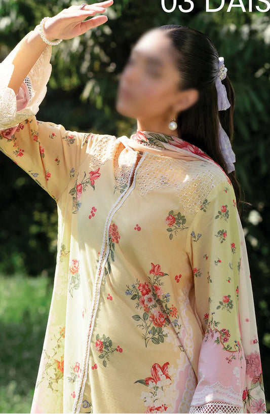 Sardinia Cocktail Unstitched Summer Prints Edit 2024 - D 03 Daisy