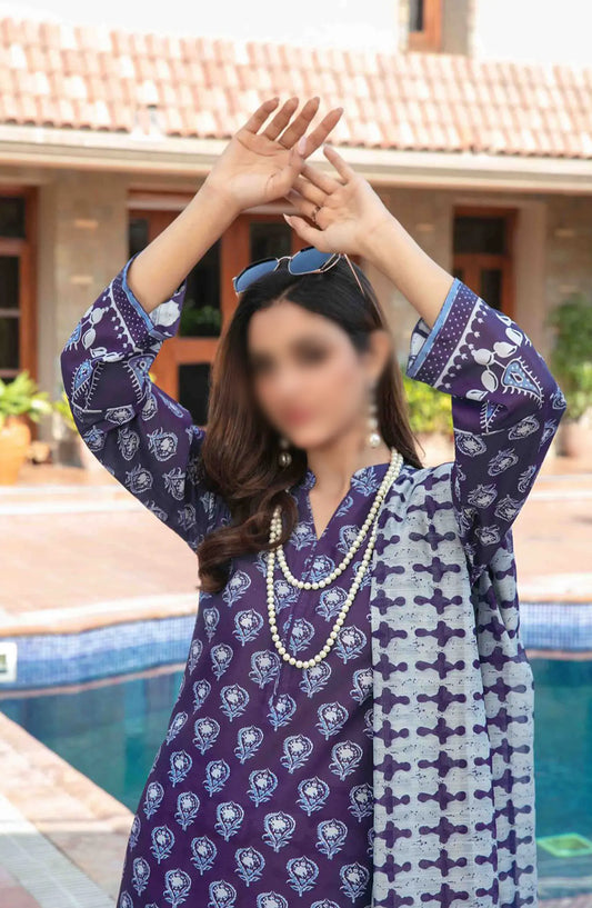 Cora Stitched Digital Printed Swiss 3pcs Collection 2024 - D 2101