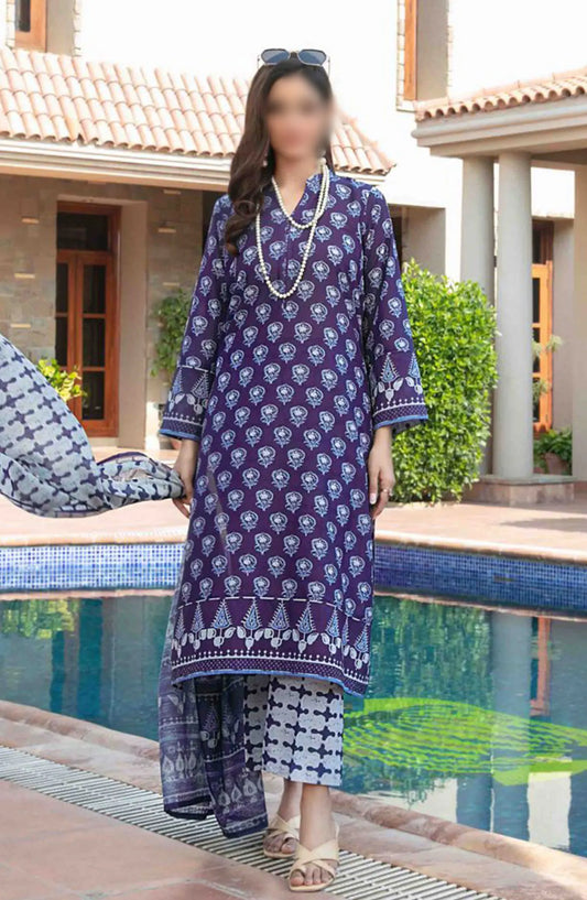 Cora Stitched Digital Printed Swiss 3pcs Collection 2024 - D 2101