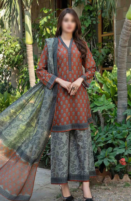 Cora Stitched Digital Printed Swiss 3pcs Collection 2024 - D 2102