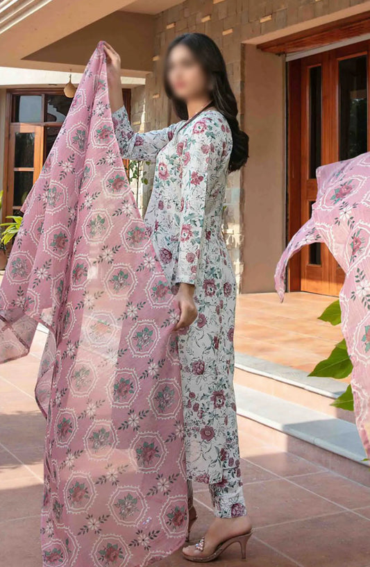 Cora Stitched Digital Printed Swiss 3pcs Collection 2024 - D 2103