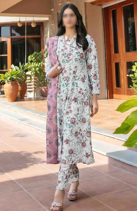 Cora Stitched Digital Printed Swiss 3pcs Collection 2024 - D 2103